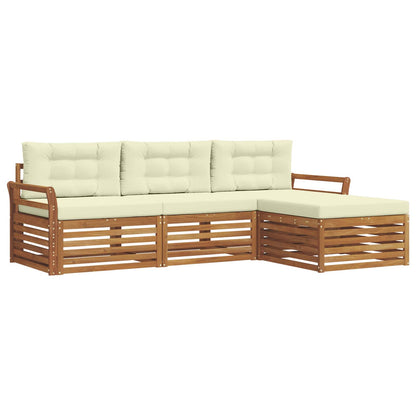 Set di divani da esterno Naturale e Crema 254 x 162,5 x 73 cm