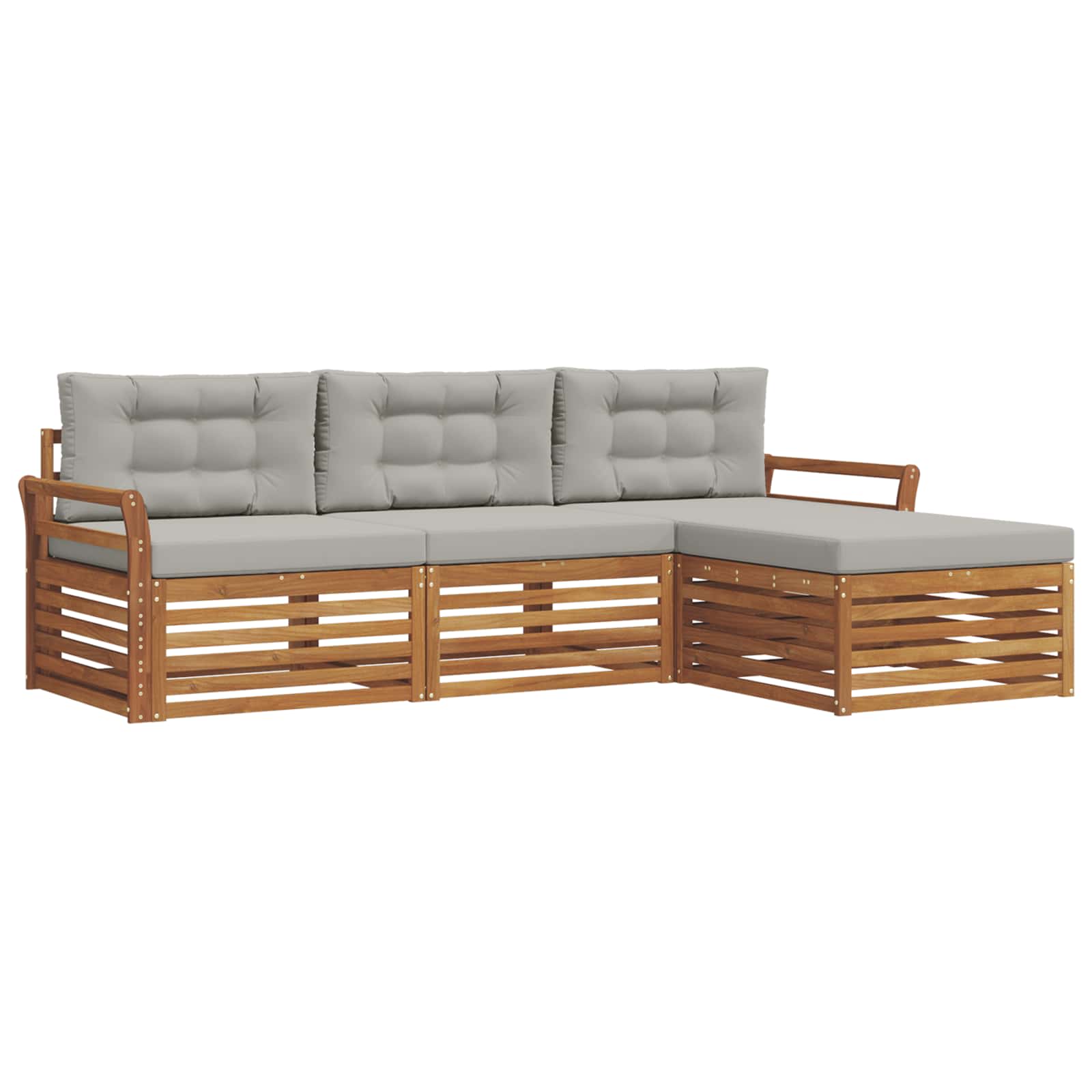 Set di divani da esterno con cuscino Grigio Naturale e Chiaro | homemem39