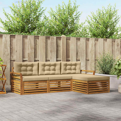 Set di divani da esterno Naturale e Beige 254 x 162,5 x 73 cm