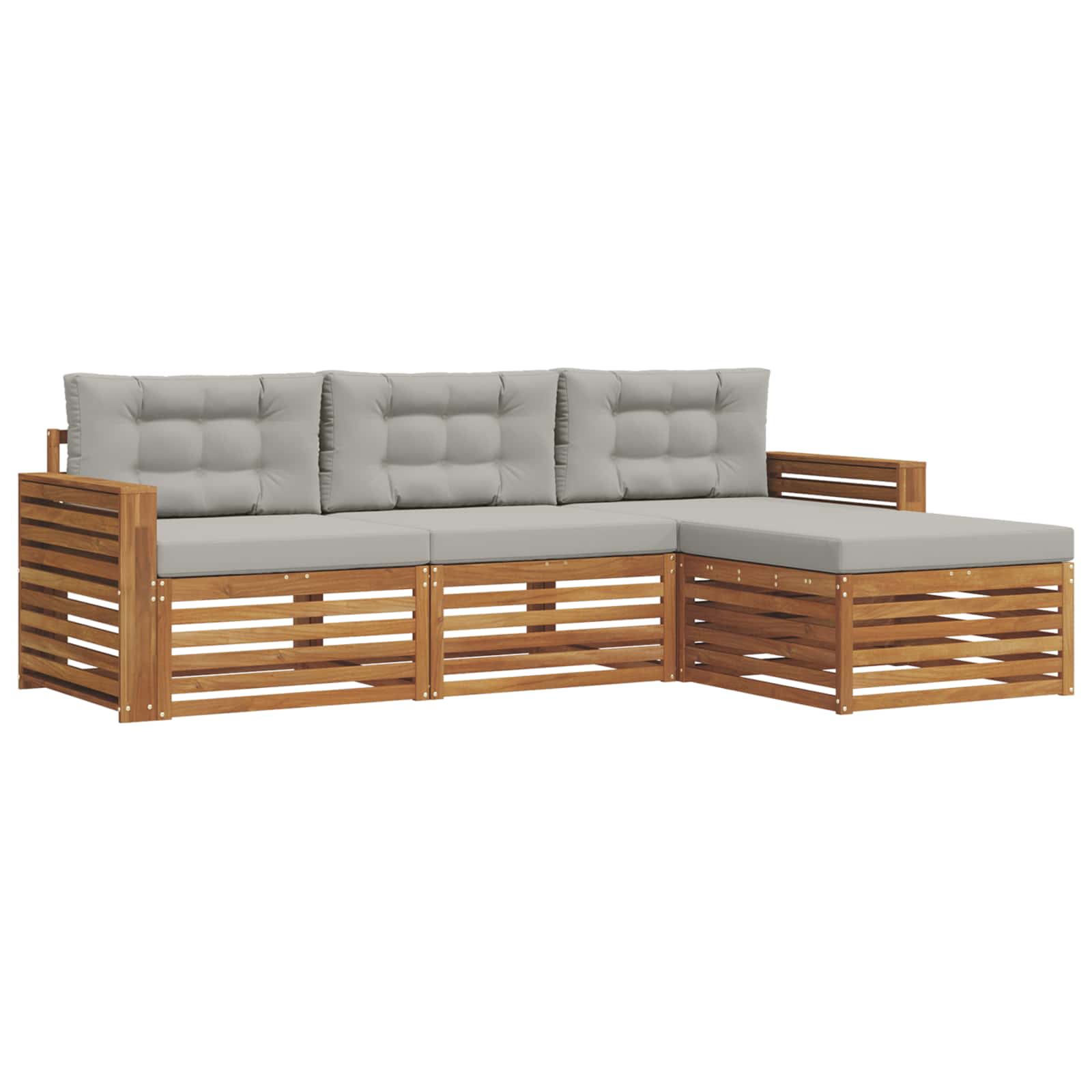 Set di divani da esterno con cuscino Grigio Naturale e Chiaro | homemem39