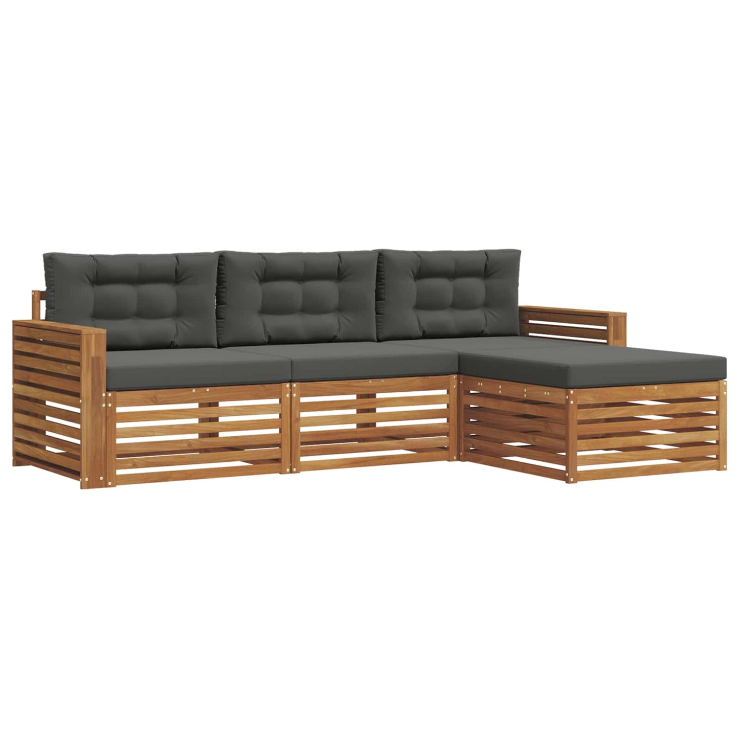 Set di divani da esterno con cuscino Naturale e Antracite | homemem39