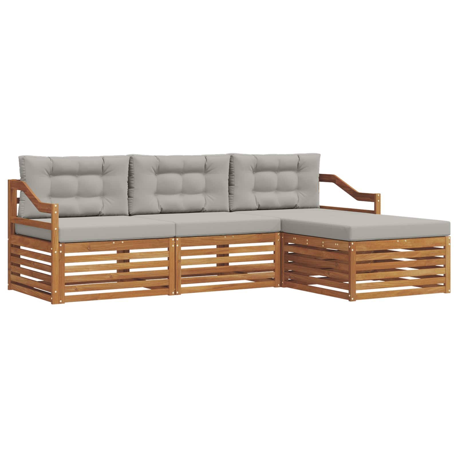 Set di divani da esterno con cuscino Grigio Naturale e Chiaro | homemem39
