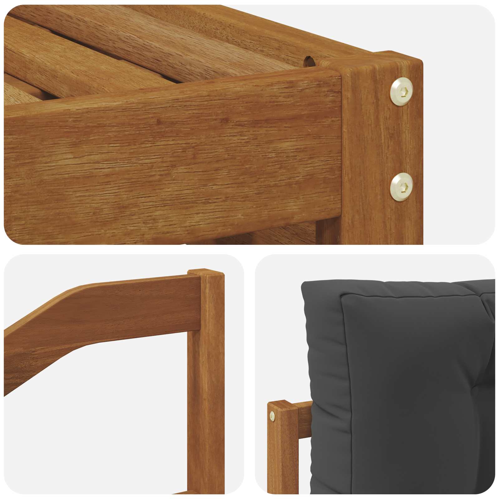 Set di divani da esterno con cuscino Naturale e Antracite | homemem39