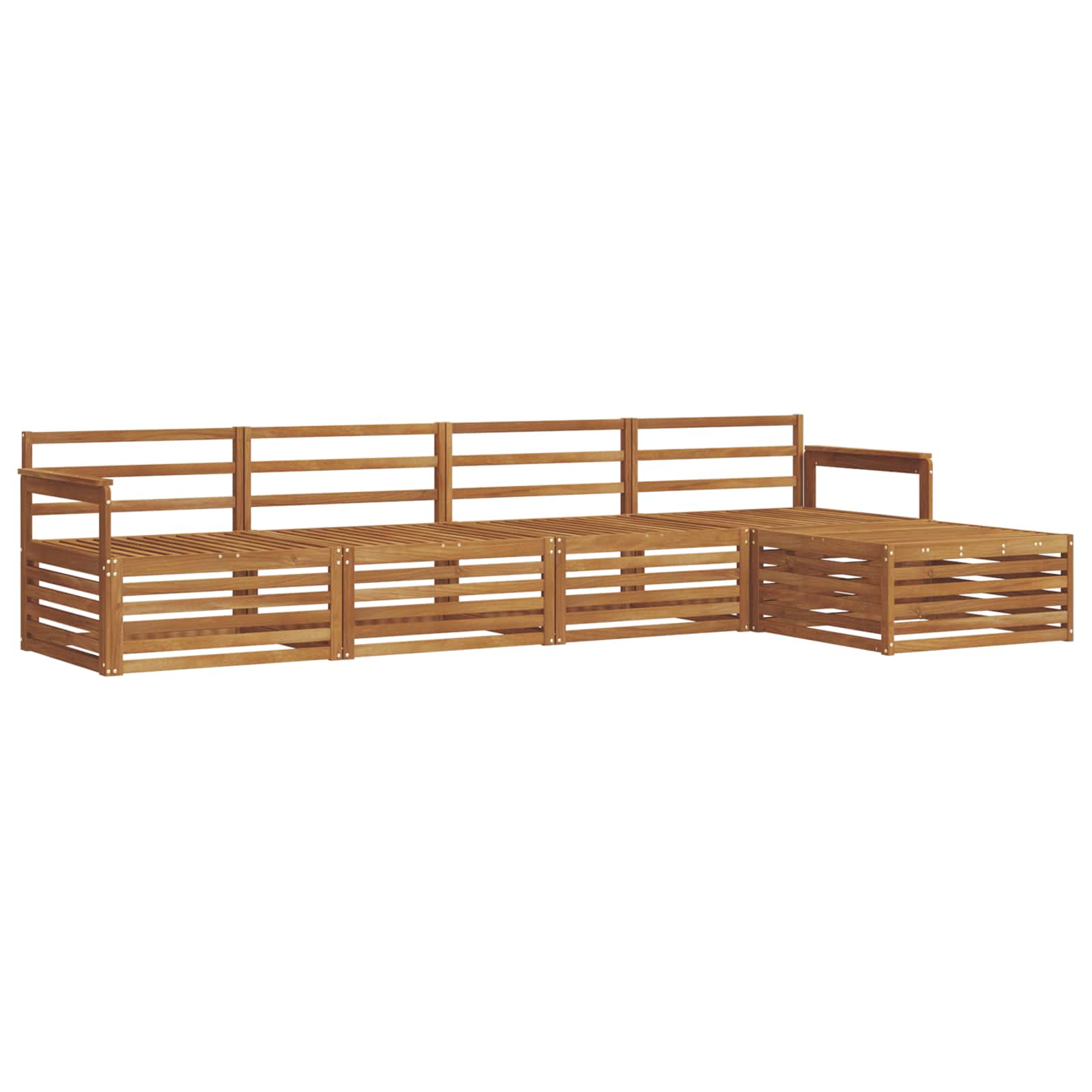 Set di divani da esterno 5 pcs Naturale | homemem39