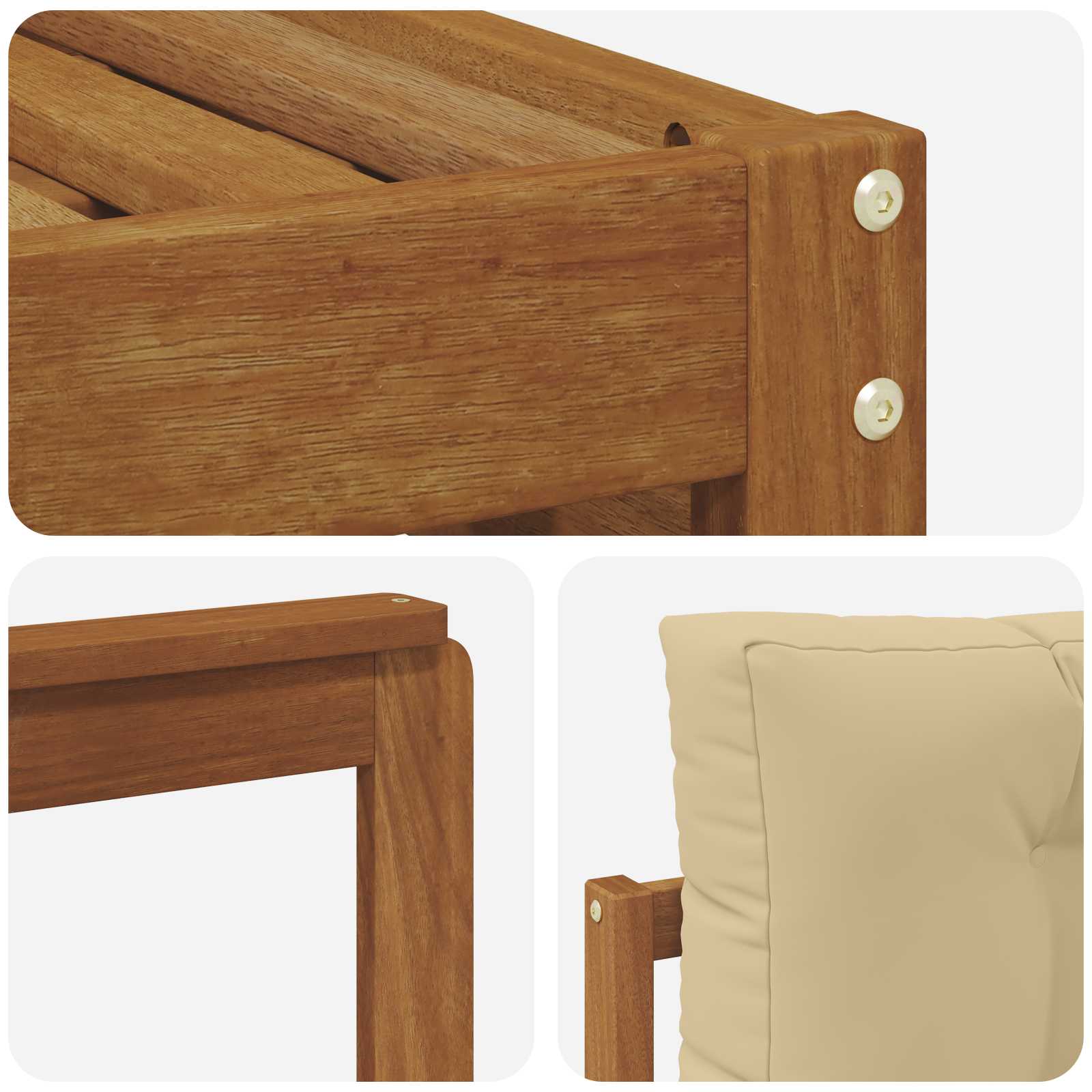 Set di divani da esterno con cuscino 5 pcs Naturale e Beige | homemem39