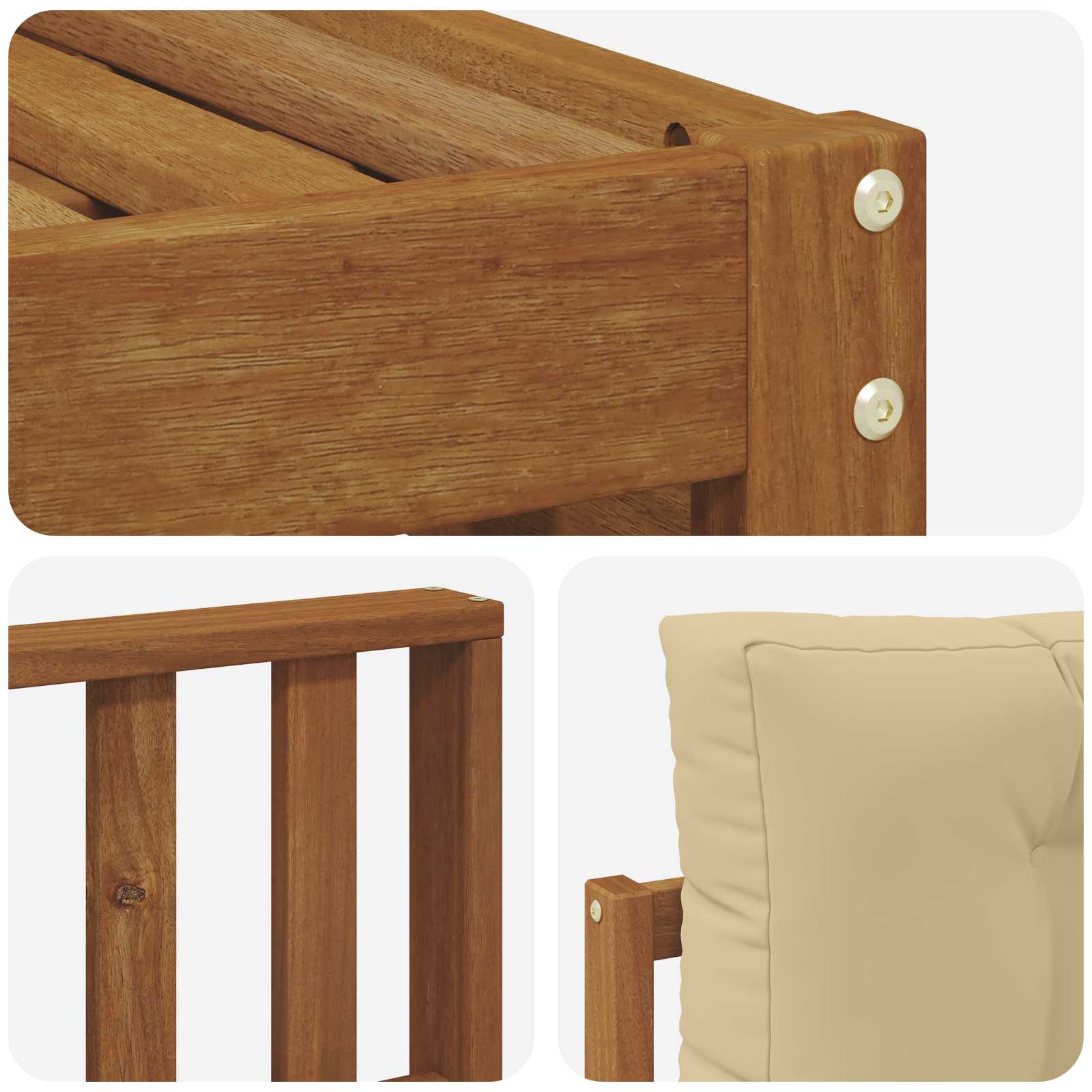 Set di divani da esterno con cuscino 5 pcs Naturale e Beige | homemem39
