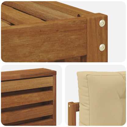 Set di divani da esterno con cuscino 5 pcs Naturale e Beige | homemem39