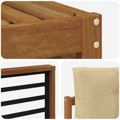 Set di divani da esterno con cuscino 5 pcs Naturale e Beige | homemem39