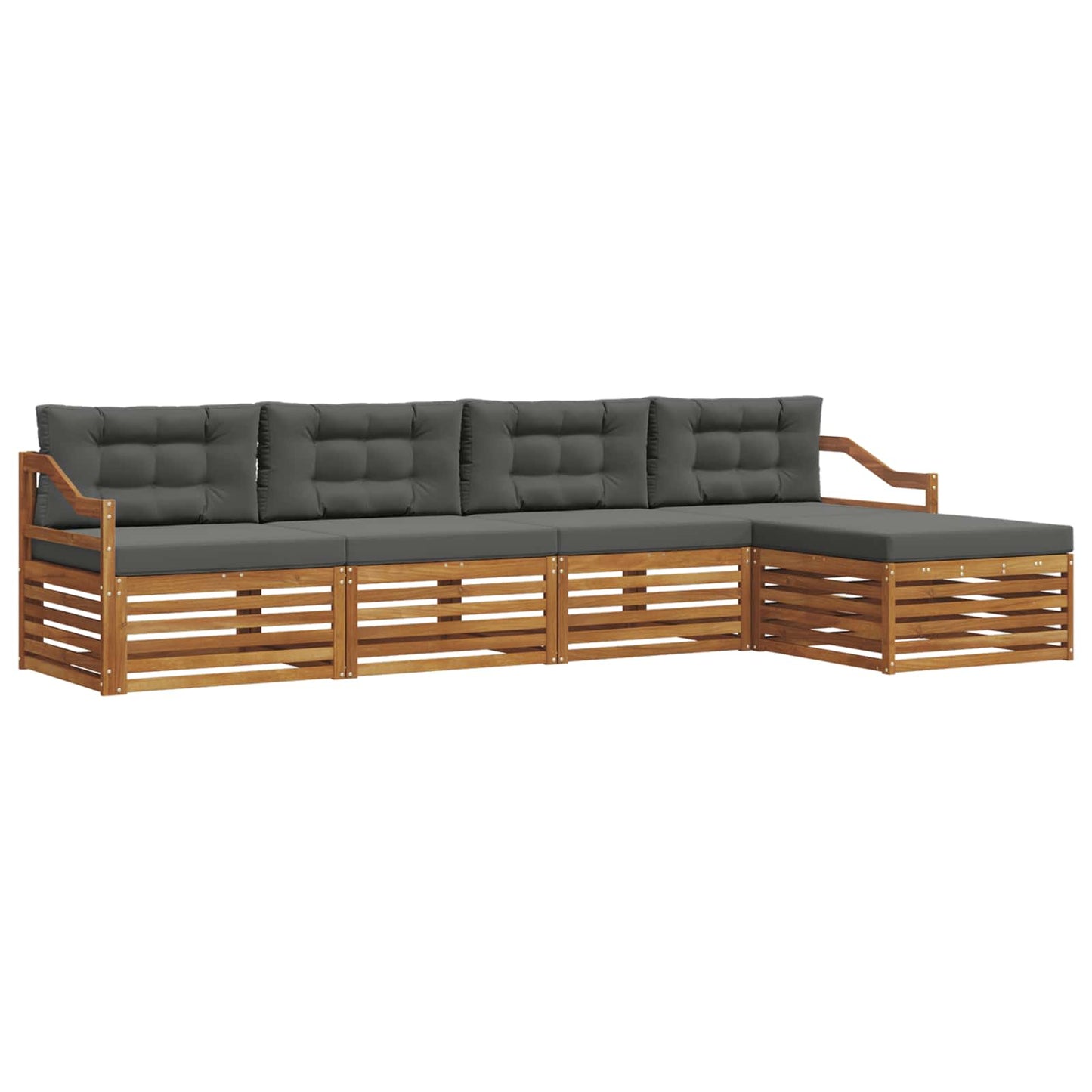 Set di divani da esterno con cuscino 5 pcs Naturale e Antracite