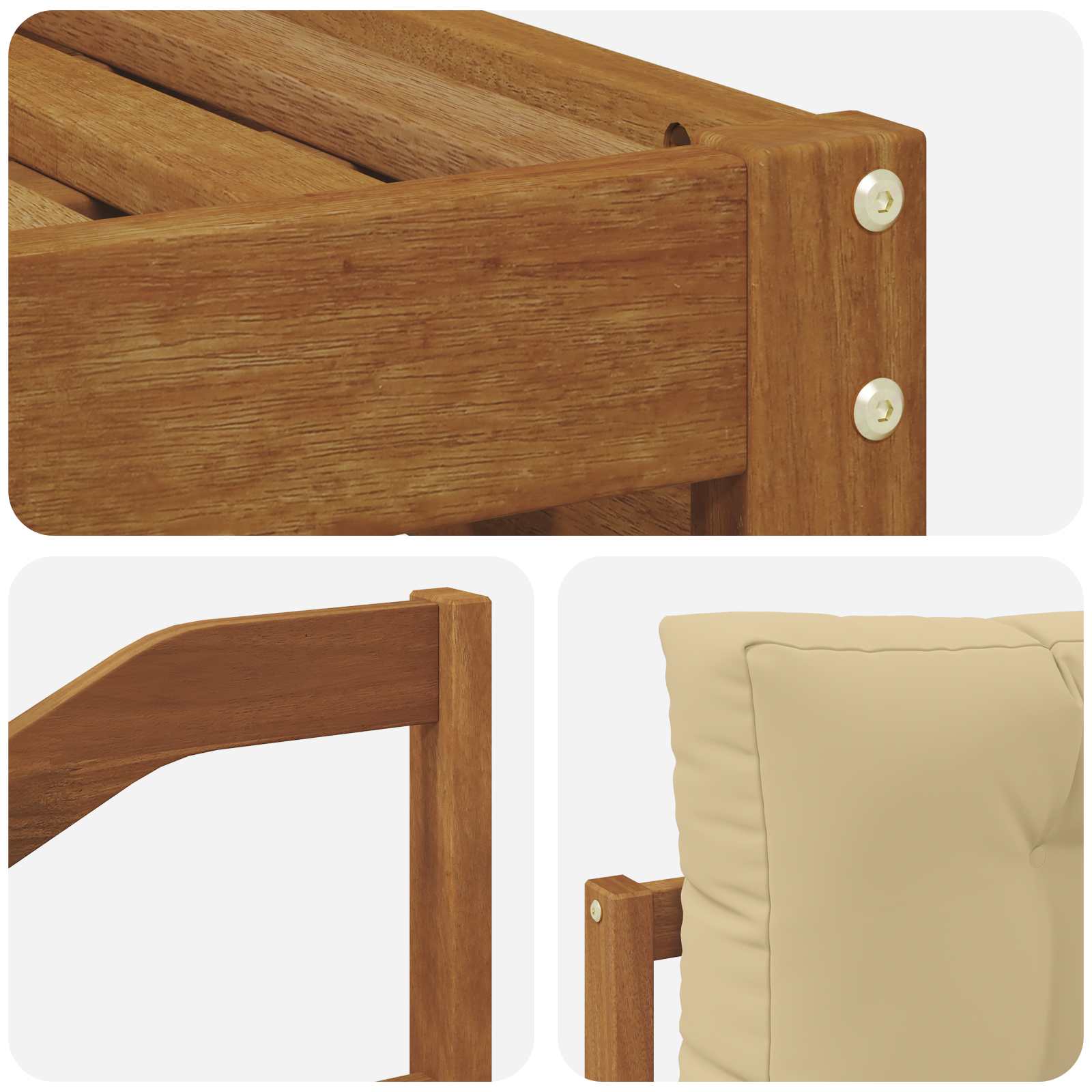Set di divani da esterno con cuscino 5 pcs Naturale e Beige | homemem39