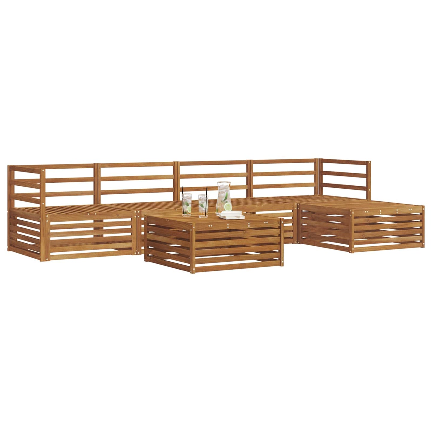 Set di divani da esterno 6 pcs Naturale | homemem39