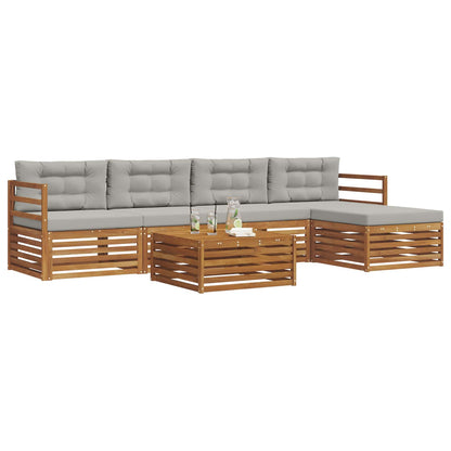 Set di divani da esterno 6 pcs Grigio Naturale e Chiaro | homemem39
