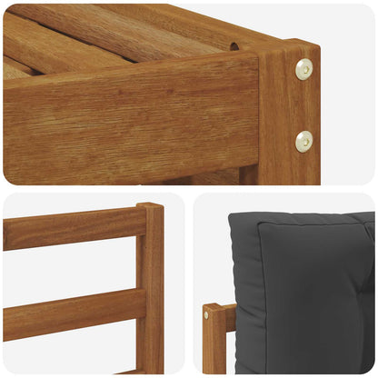 Set di divani da esterno con cuscino 6 pcs Naturale e Antracite | homemem39