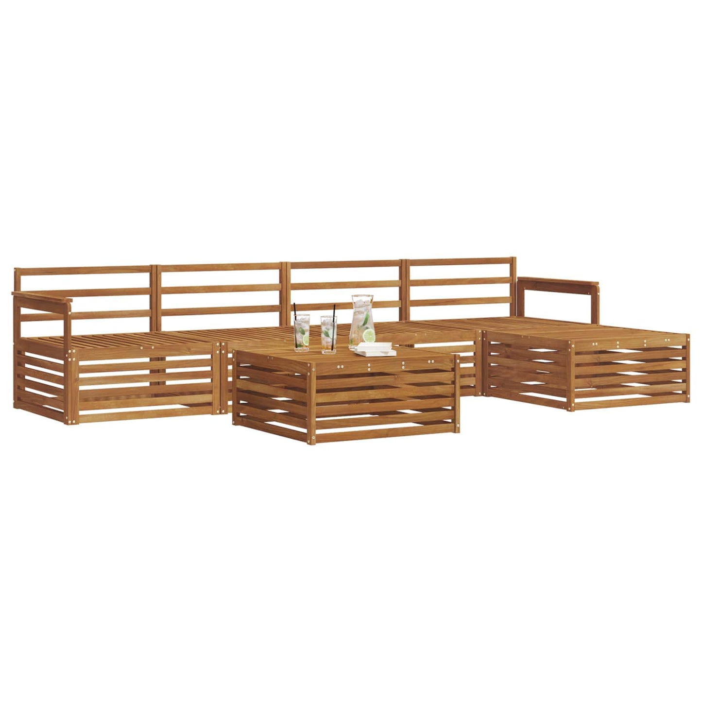 Set di divani da esterno 6 pcs Naturale | homemem39