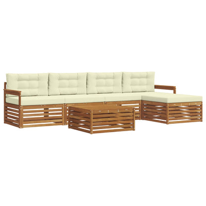 Set di divani da esterno con cuscino 6 pcs Naturale e Crema | homemem39