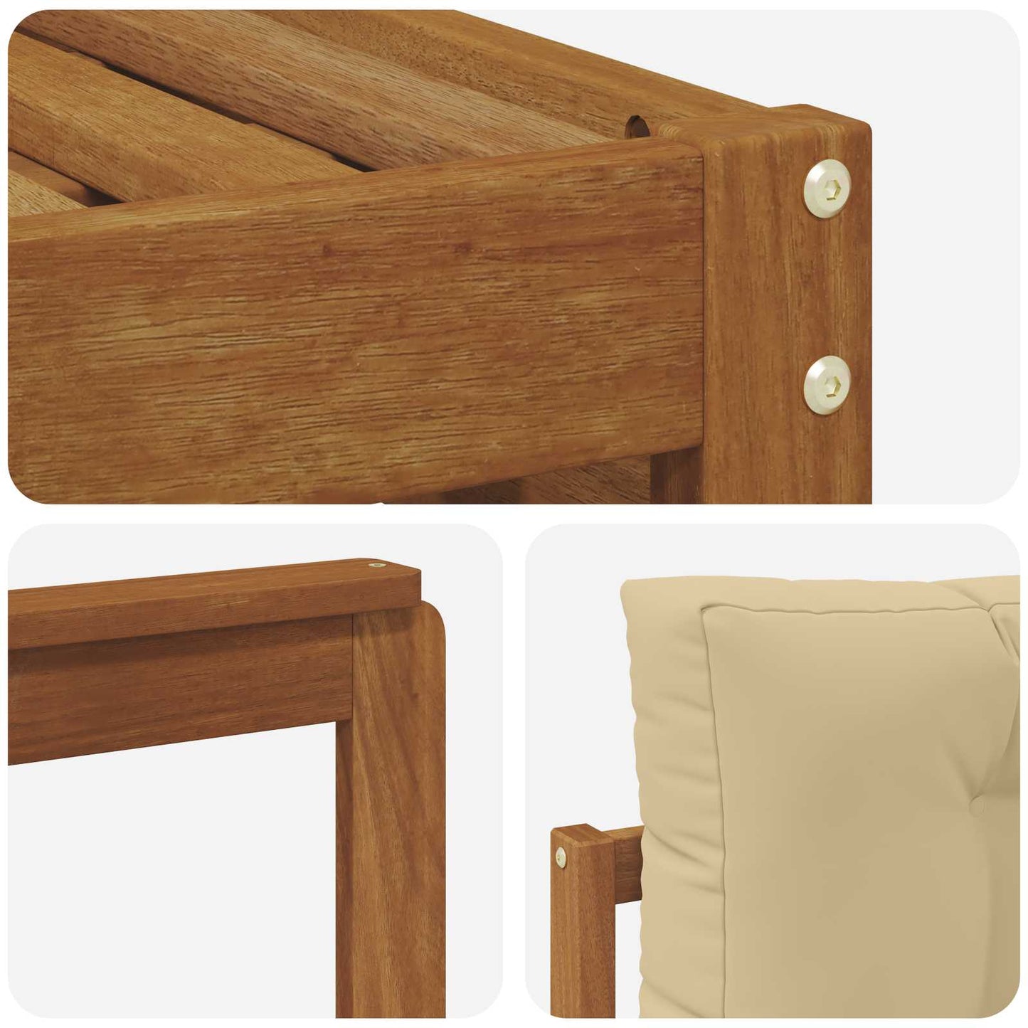 Set di divani da esterno con cuscino 6 pcs Naturale e Beige | homemem39