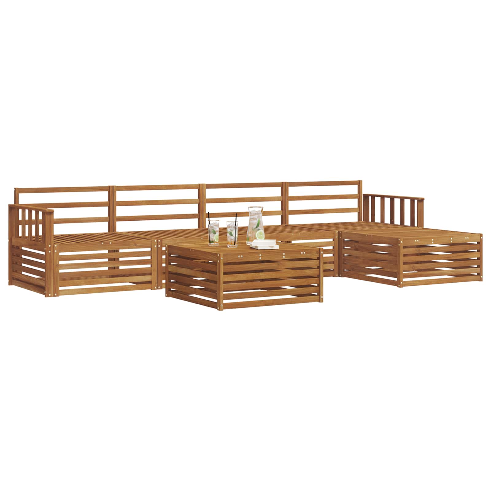 Set di divani da esterno 6 pcs Naturale | homemem39