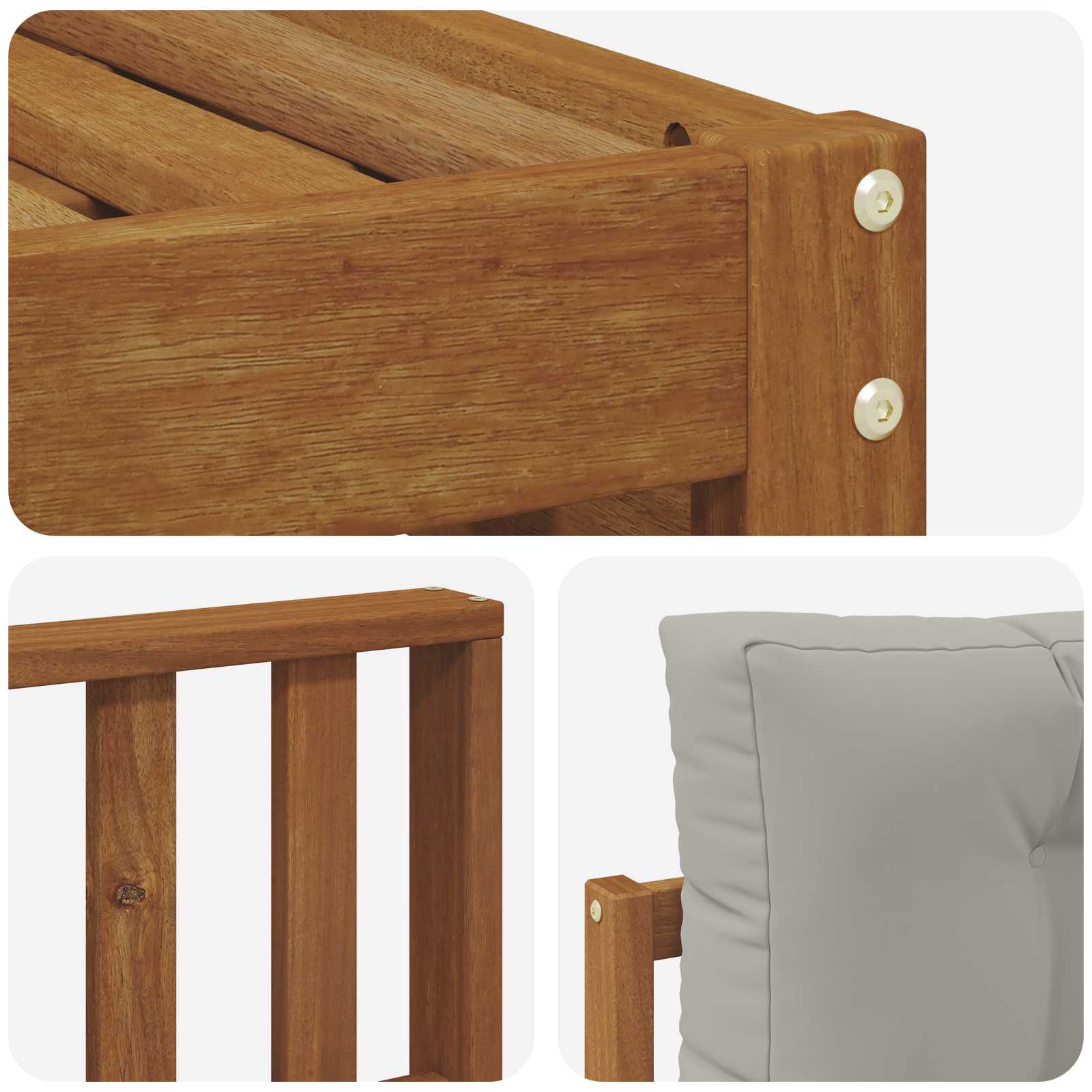 Set di divani da esterno 6 pcs Grigio Naturale e Chiaro | homemem39