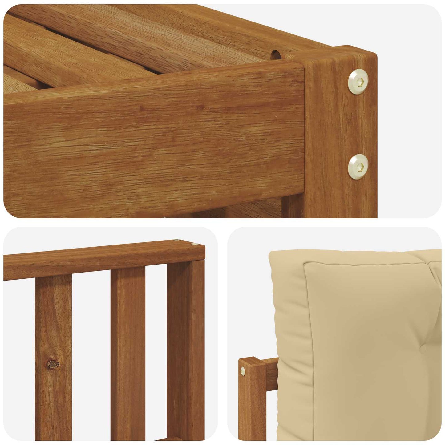 Set di divani da esterno con cuscino 6 pcs Naturale e Beige | homemem39
