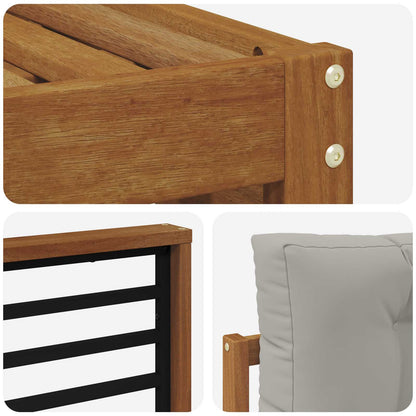 Set di divani da esterno 6 pcs Grigio Naturale e Chiaro | homemem39