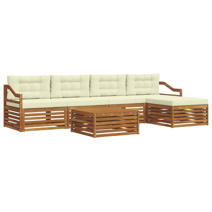 Set di divani da esterno con cuscino 6 pcs Naturale e Crema | homemem39