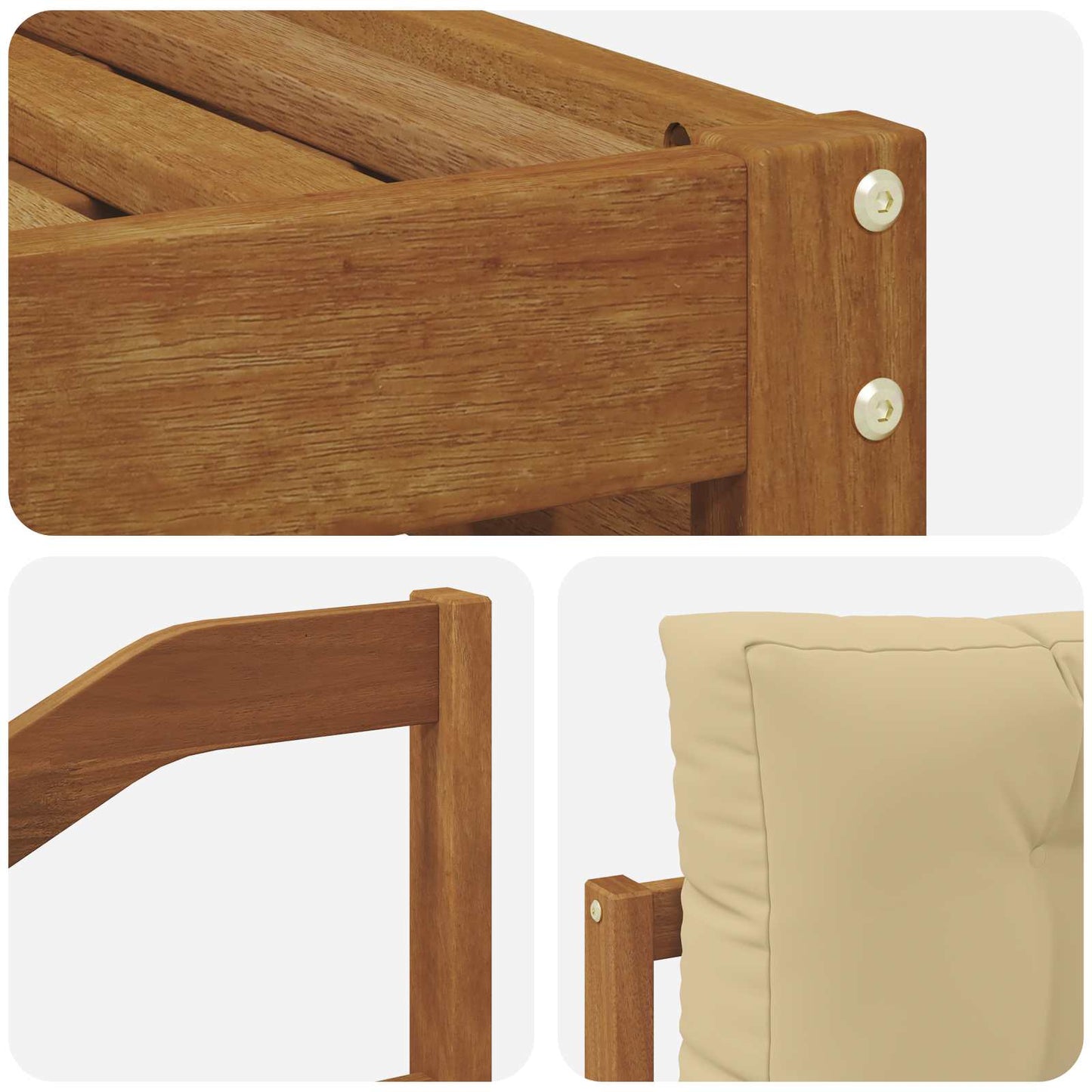 Set di divani da esterno con cuscino 6 pcs Naturale e Beige | homemem39