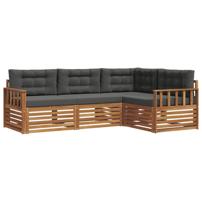Set di divani da esterno con cuscino 4 pcs Naturale e Antracite | homemem39