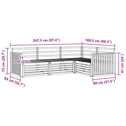 Set di divani da esterno 4 pcs Naturale | homemem39