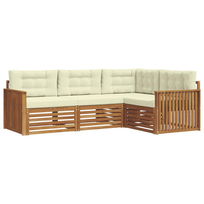 Set di divani da esterno con cuscino 4 pcs Naturale e Crema | homemem39