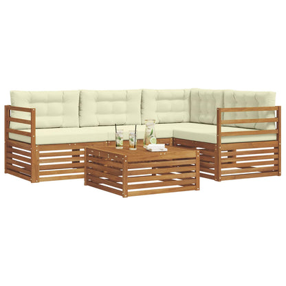 Set di divani da esterno con cuscino 5 pcs Naturale e Crema | homemem39