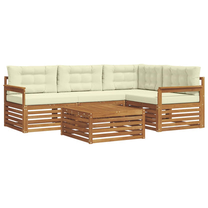 Set di divani da esterno con cuscino 5 pcs Naturale e Crema | homemem39