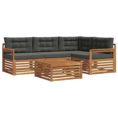 Set di divani da esterno con cuscino 5 pcs Naturale e Antracite