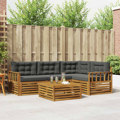 Set di divani da esterno con cuscino 5 pcs Naturale e Antracite
