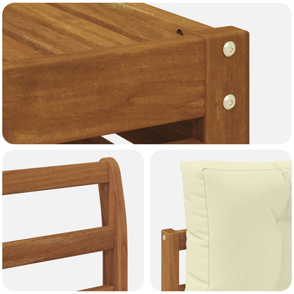 Set di divani da esterno con cuscino 5 pcs Naturale e Crema | homemem39