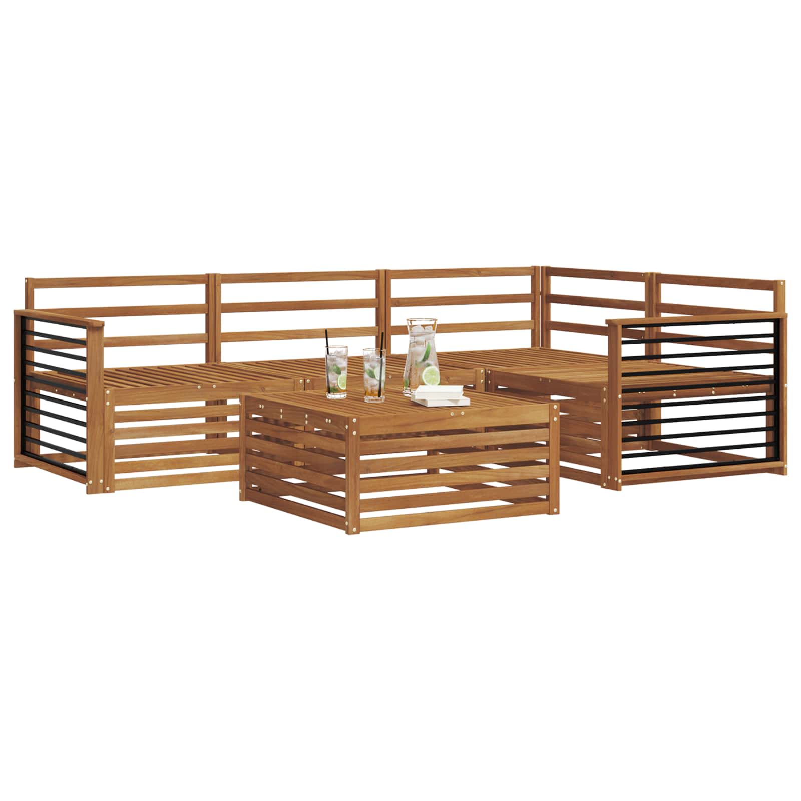 Set di divani da esterno 5 pcs Naturale | homemem39