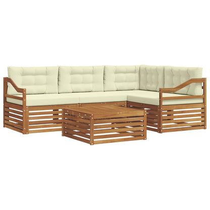 Set di divani da esterno con cuscino 5 pcs Naturale e Crema