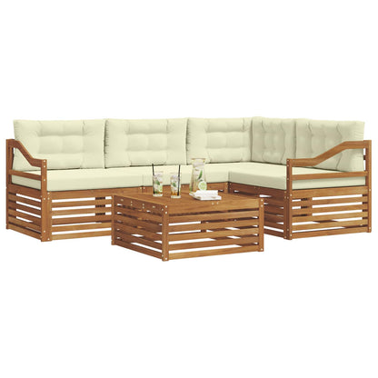 Set di divani da esterno 5 pz Naturale e Crema
