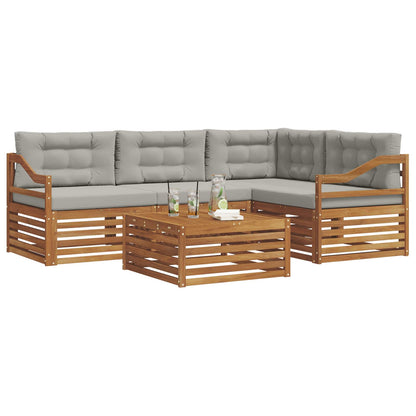 Set di divani da esterno 5 pcs Grigio Naturale e Chiaro | homemem39
