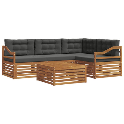 Set di divani da esterno con cuscino 5 pcs Naturale e Antracite