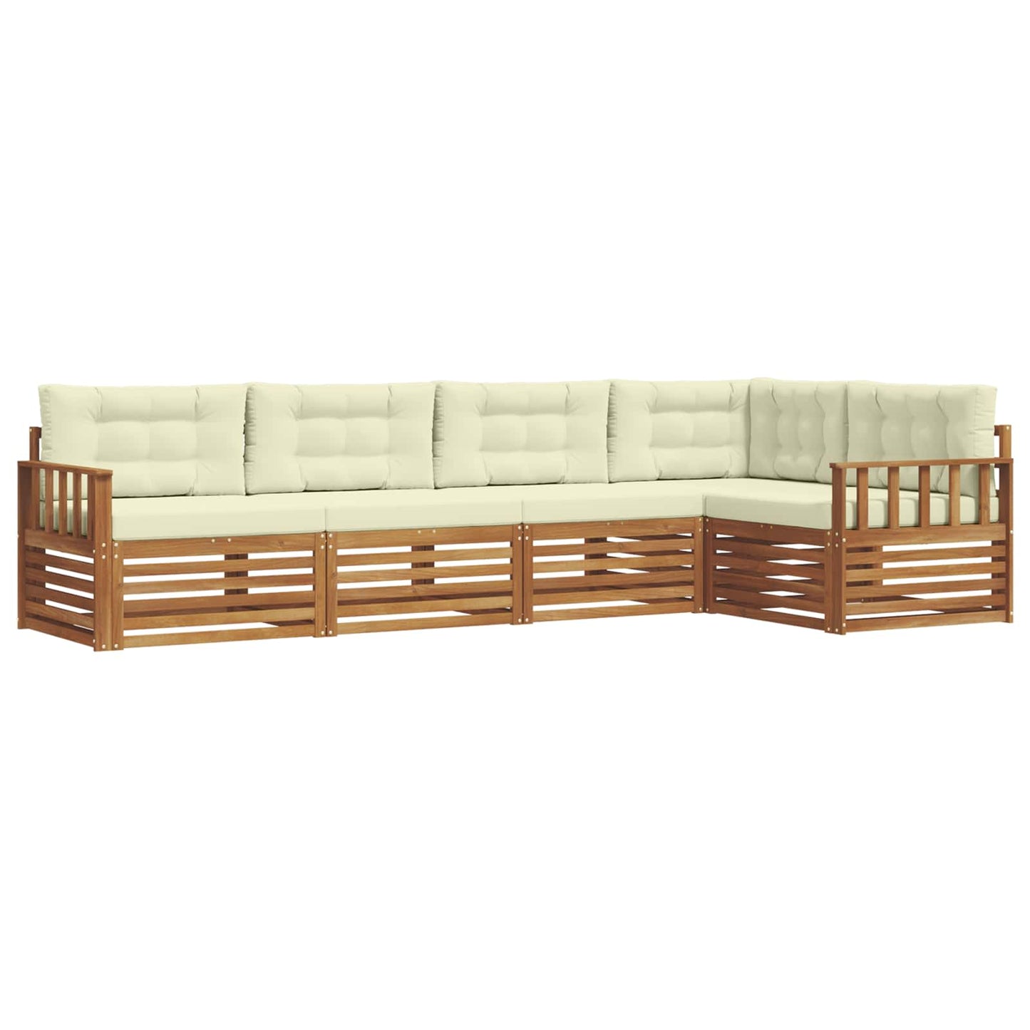 Set di divani da esterno con cuscino 5 pcs Naturale e Crema | homemem39