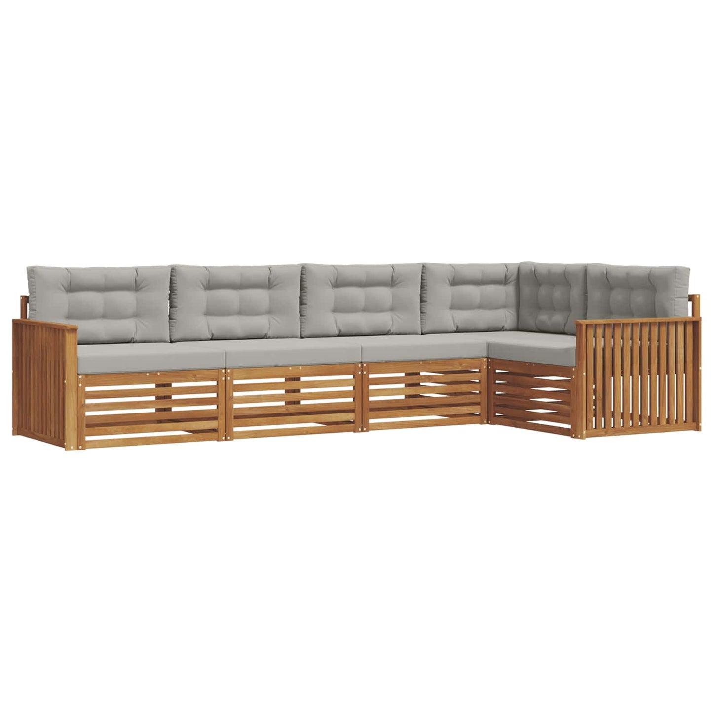 Set di divani da esterno 5 pcs Grigio Naturale e Chiaro | homemem39