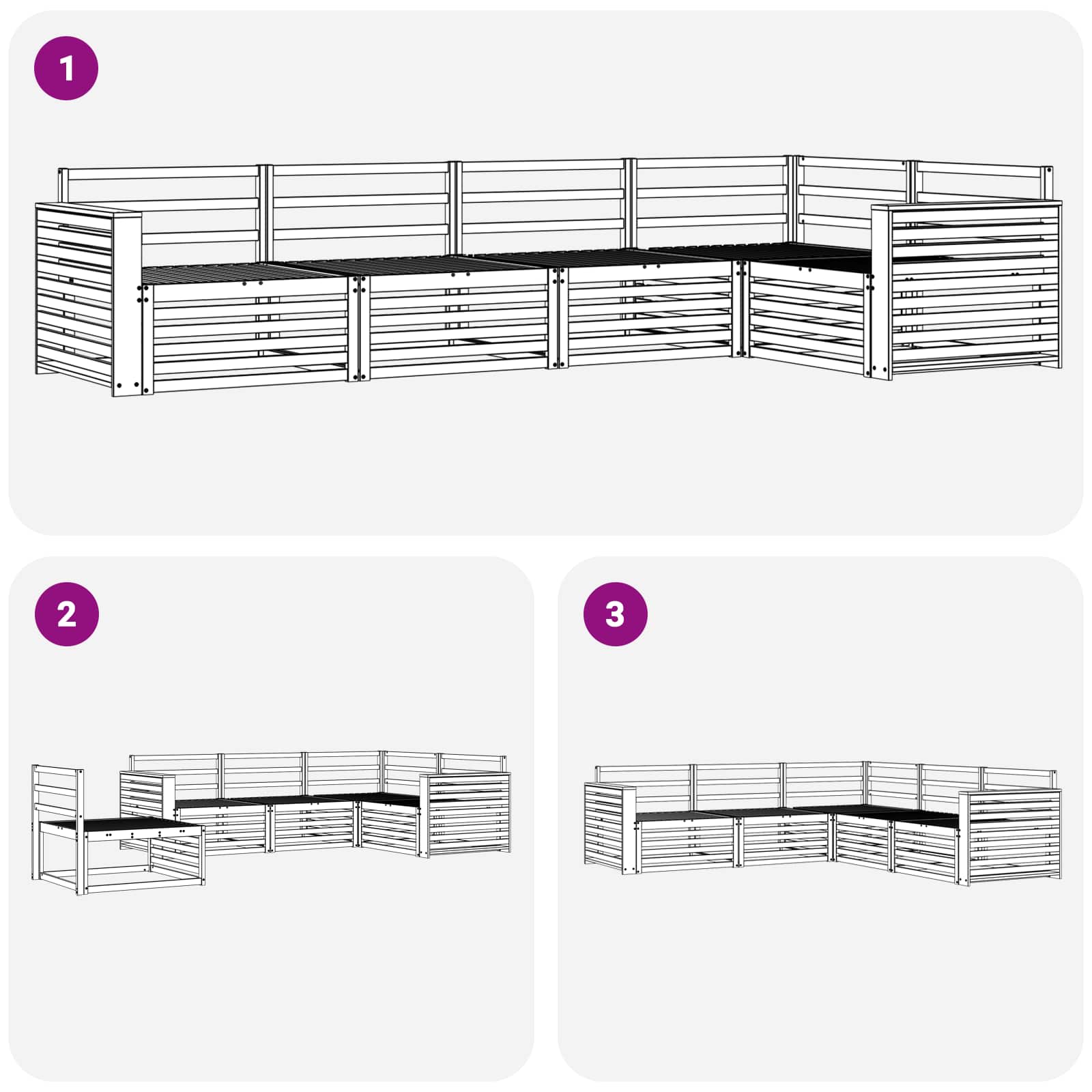 Set di divani da esterno 5 pcs Naturale | homemem39