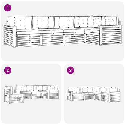 Set di divani da esterno 5 pcs Grigio Naturale e Chiaro | homemem39