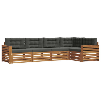 Set di divani da esterno con cuscino 5 pcs Naturale e Antracite | homemem39