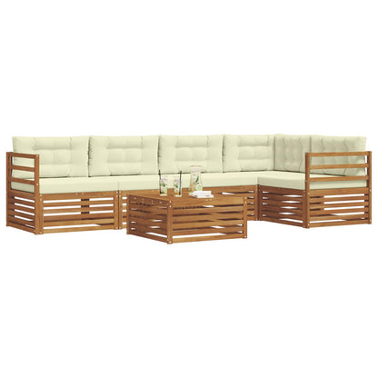 Set di divani da esterno con cuscino 6 pcs Naturale e Crema | homemem39