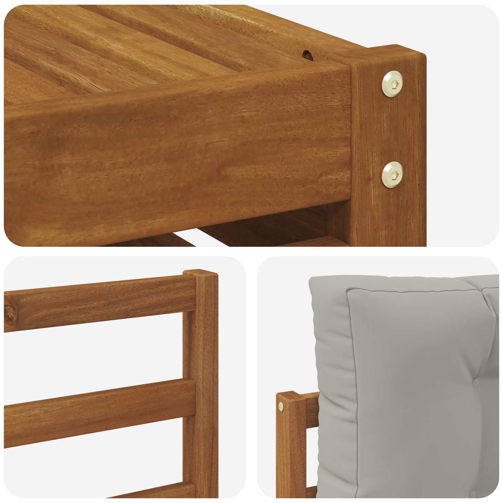 Set di divani da esterno 6 pcs Grigio Naturale e Chiaro | homemem39