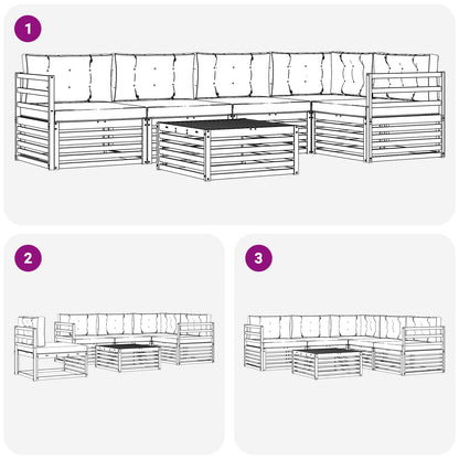 Set di divani da esterno 6 pcs Grigio Naturale e Chiaro | homemem39
