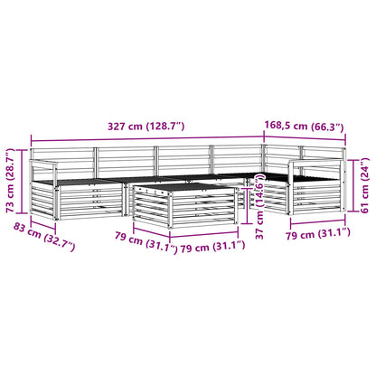 Set di divani da esterno 6 pz Naturale