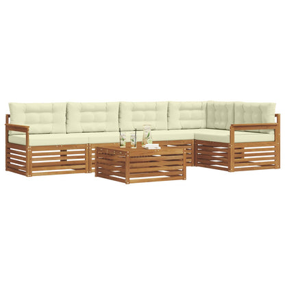 Set di divani da esterno con cuscino 6 pcs Naturale e Crema | homemem39