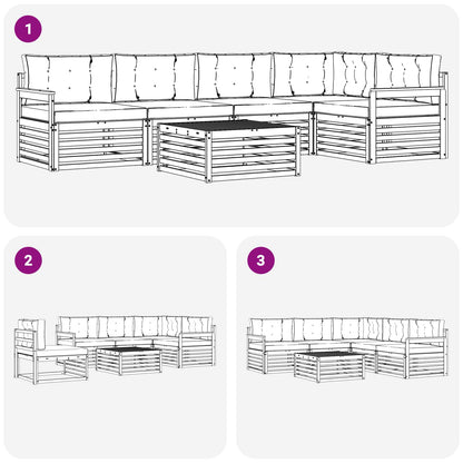Set di divani da esterno con cuscino 6 pcs Naturale e Antracite | homemem39